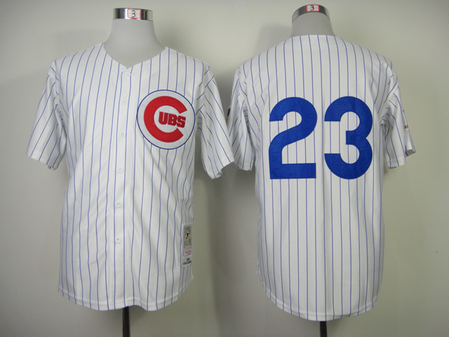 Men Chicago Cubs 23 Sandberg White Throwback 1984 MLB Jerseys